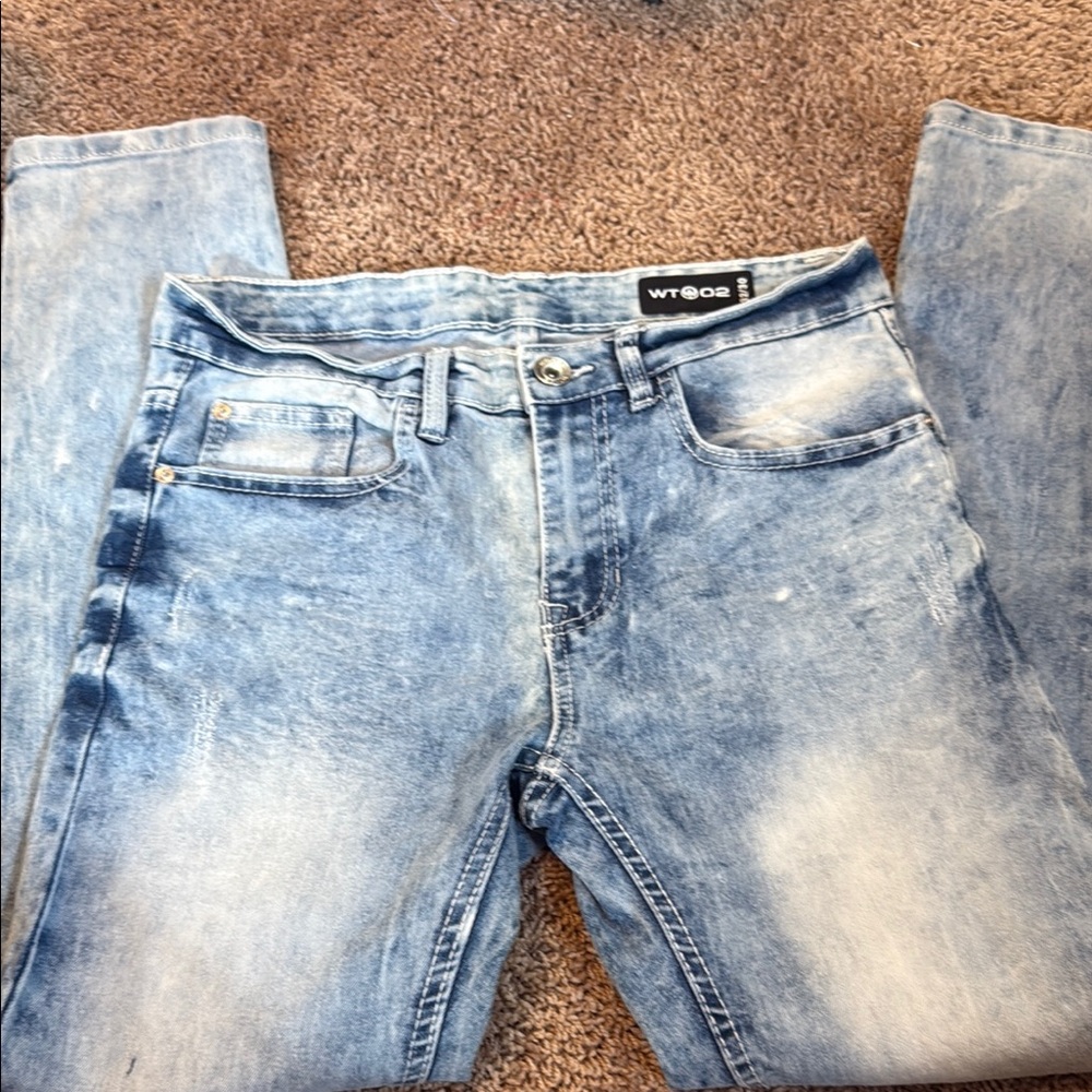 WT 02 Blue Jeans  skinny Distressed